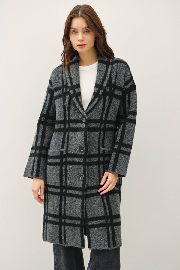 Product Image for  Plaid Sweater Coat