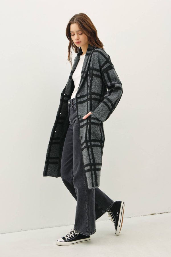 Product Image for  Plaid Sweater Coat