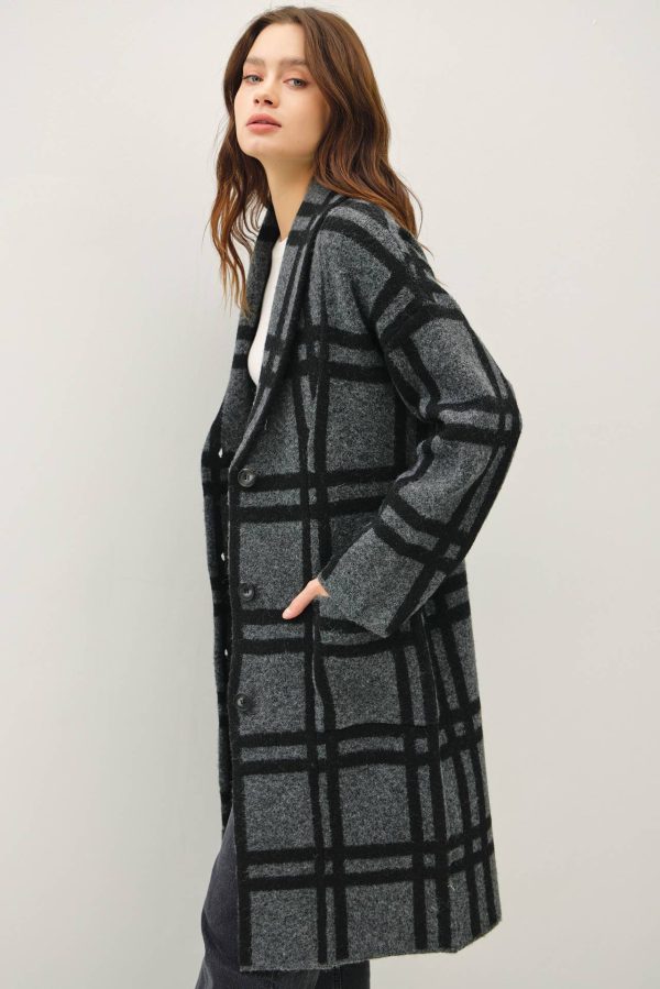 Product Image for  Plaid Sweater Coat