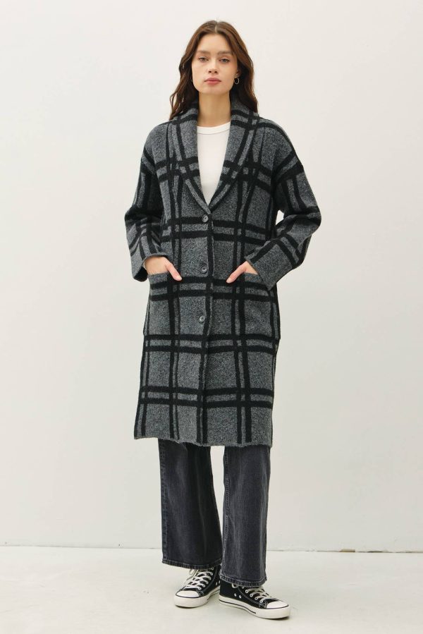 Product Image for  Plaid Sweater Coat